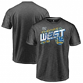 Golden State Warriors Fanatics Branded 2018 Western Conference Champions Locker Room T-Shirt Heather Charcoal,baseball caps,new era cap wholesale,wholesale hats